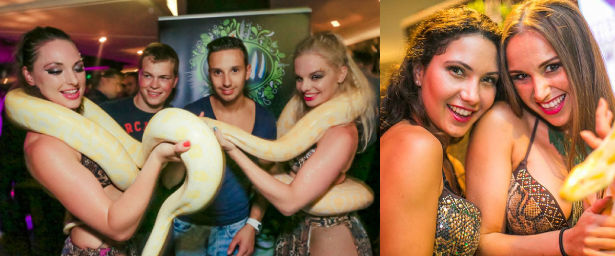 Jungledame met slang